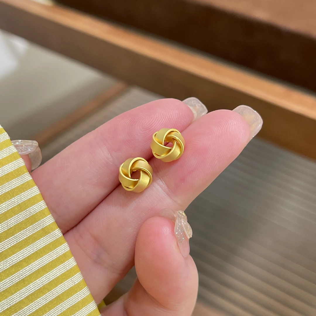 【顺丰包邮 明天到家】编织风车耳钉法式大福编织小花耳钉小众轻奢耳饰R1728父亲节礼物