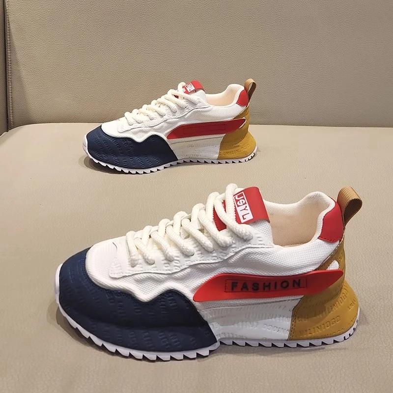 男鞋夏季网面系带百搭ins透气个性小众韩版运动老爹鞋男男士