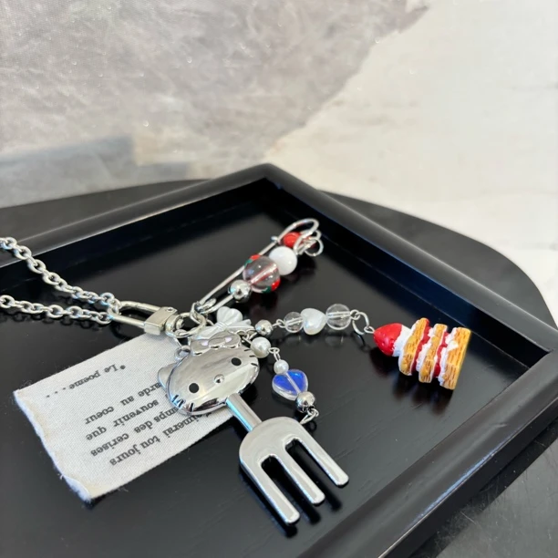 铜合金项链 kt叉子别针毛衣链XL3250