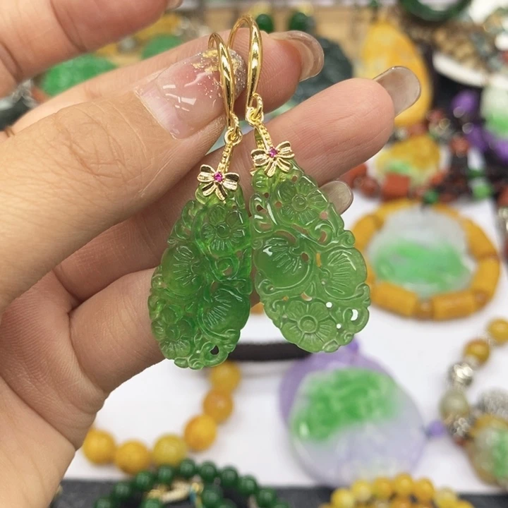 翡翠未镶嵌耳饰耳坠18