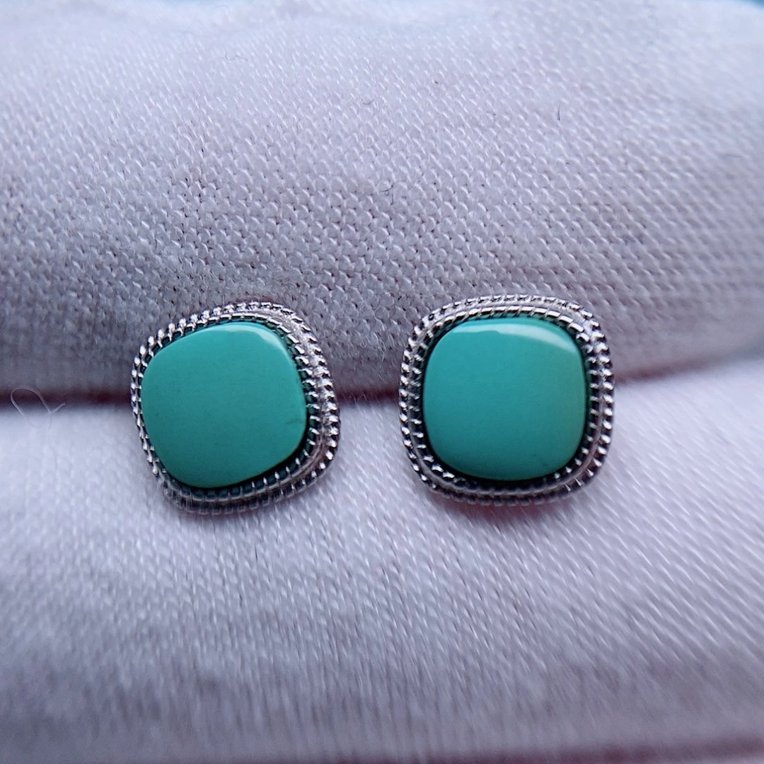 绿松石珠宝奇石银S925镶嵌