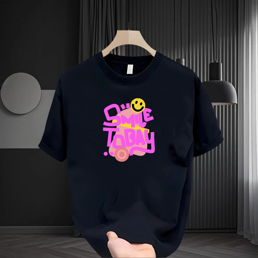 夏季重磅美式短袖T恤男2025时尚宽松休闲百搭纯棉印花圆领高级感