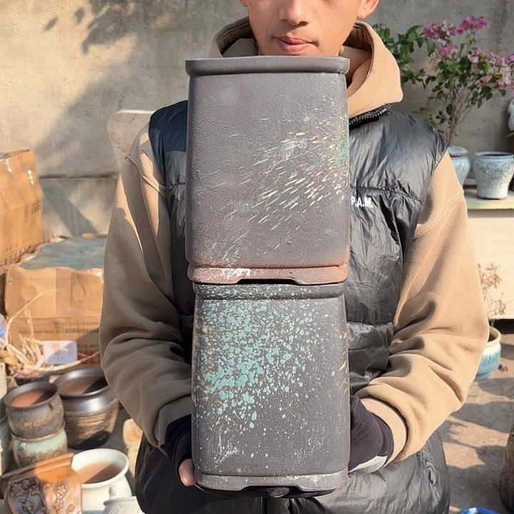 红陶泼墨两个口径15高度20