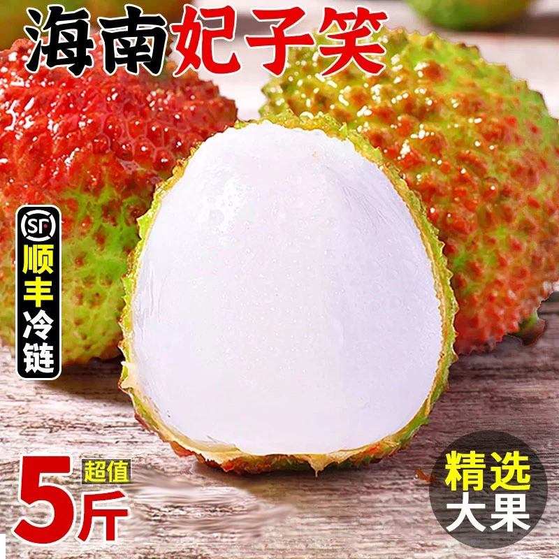 【顺丰速运】海南妃子笑荔枝5斤新鲜水果当季现摘老树整箱孕妇装