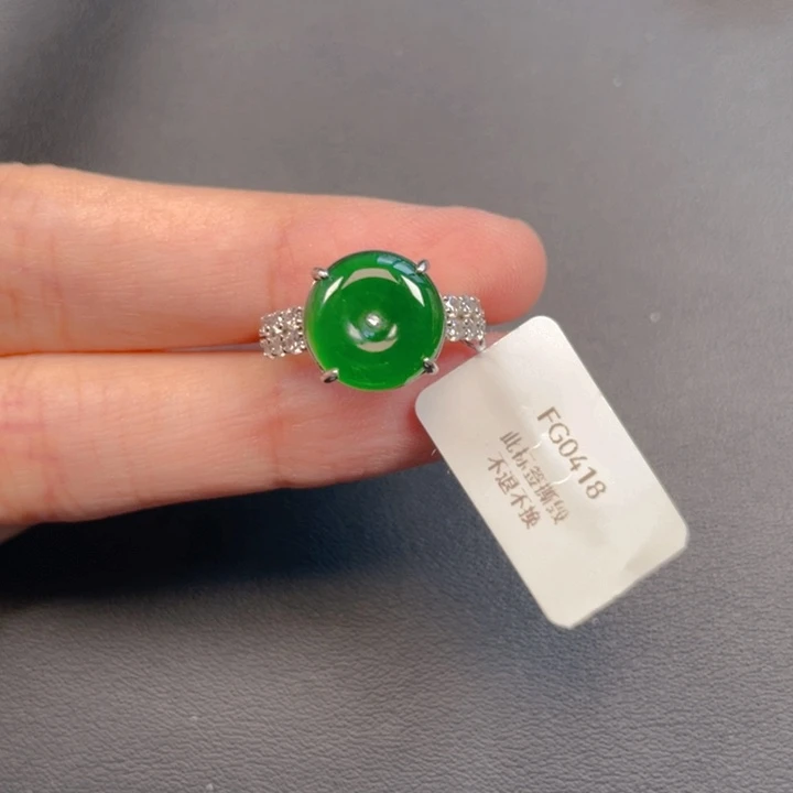 翡翠银S925镶嵌吊坠(不含链)