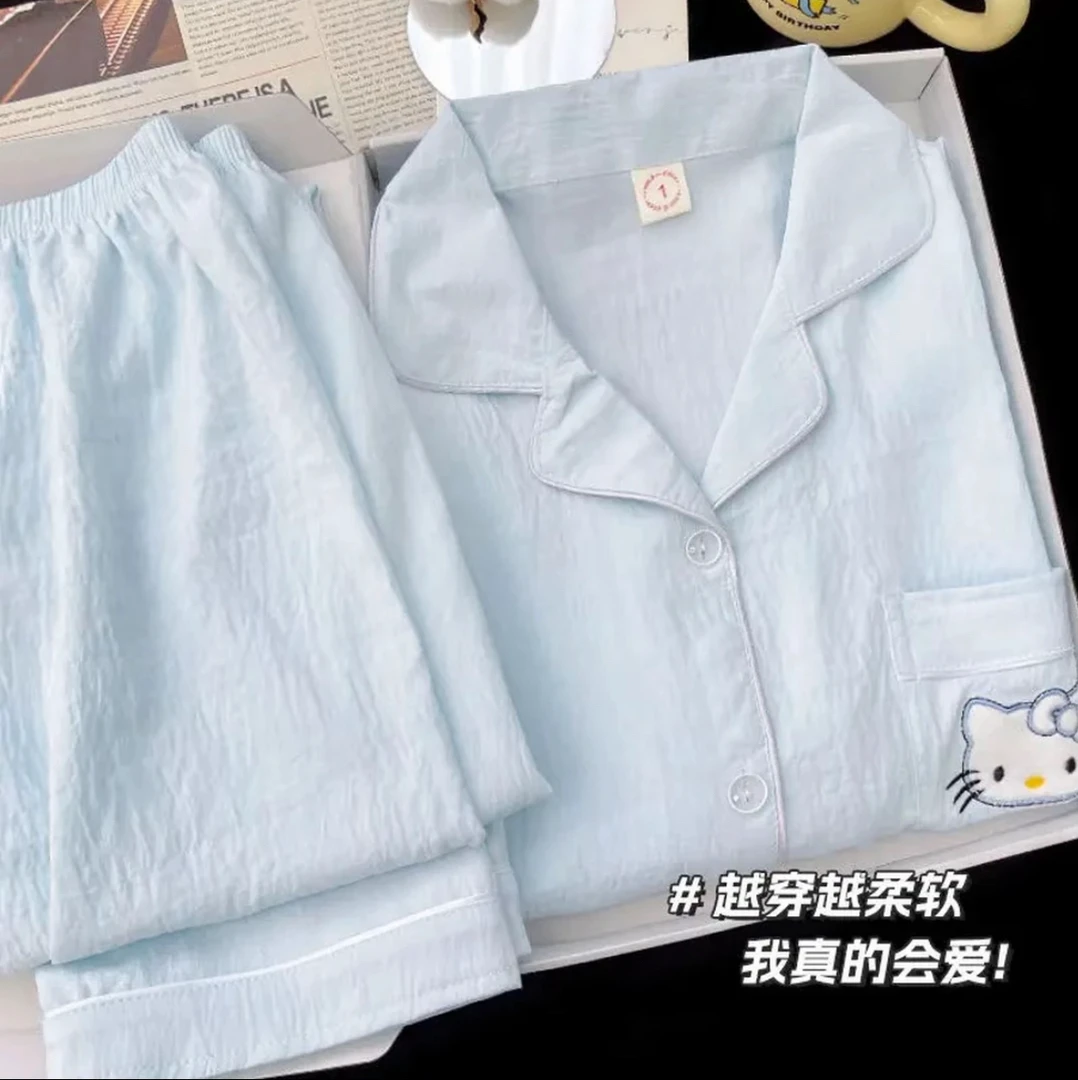 【春秋云朵细纱绵多款】长袖可爱卡通小狗睡衣女孩春秋季学生家居服