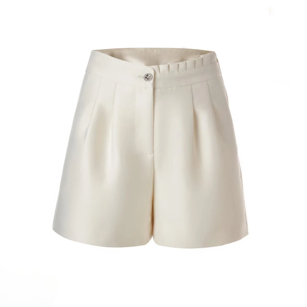 【深圳南油】（Y06）新款高端百搭气质设计感时尚纯色打条短裤