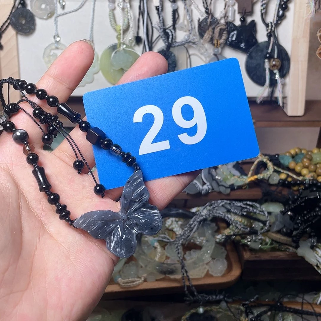 蛇纹石玉合金颈饰九