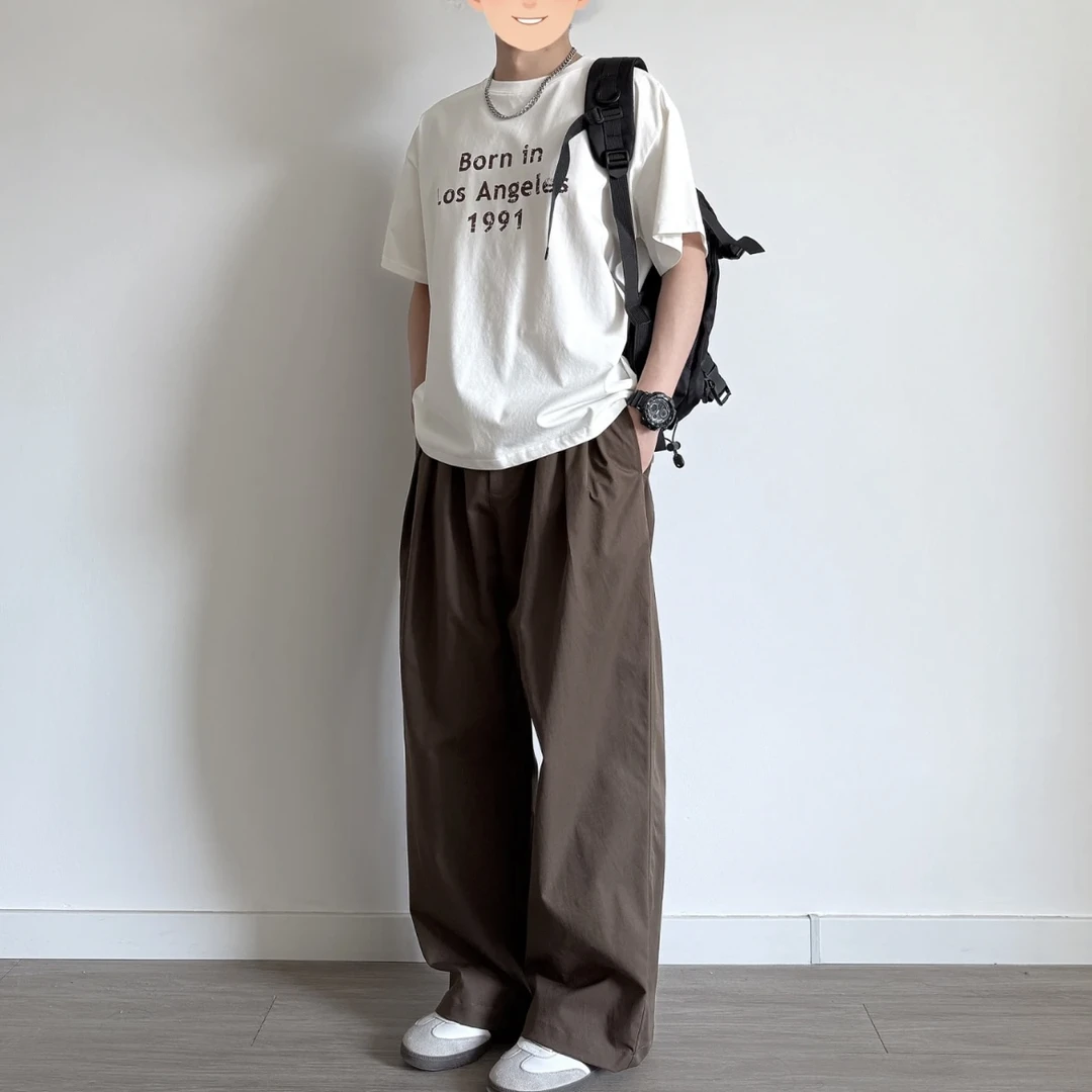 清工厂外贸男士潮牌夏季复古水洗样衣（过款式+T恤）高街潮流男装