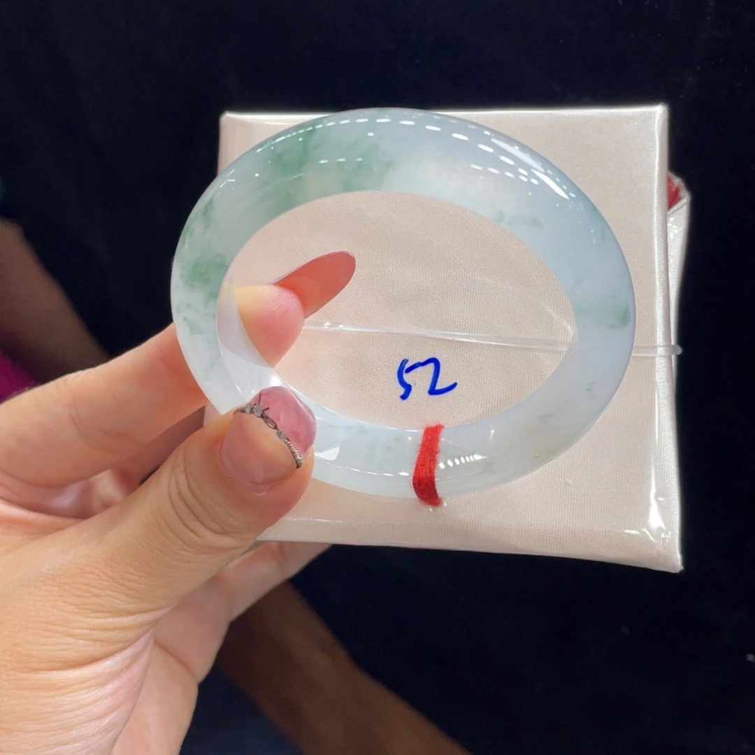 翡翠未镶嵌手镯26号 52.2正圈冰飘花