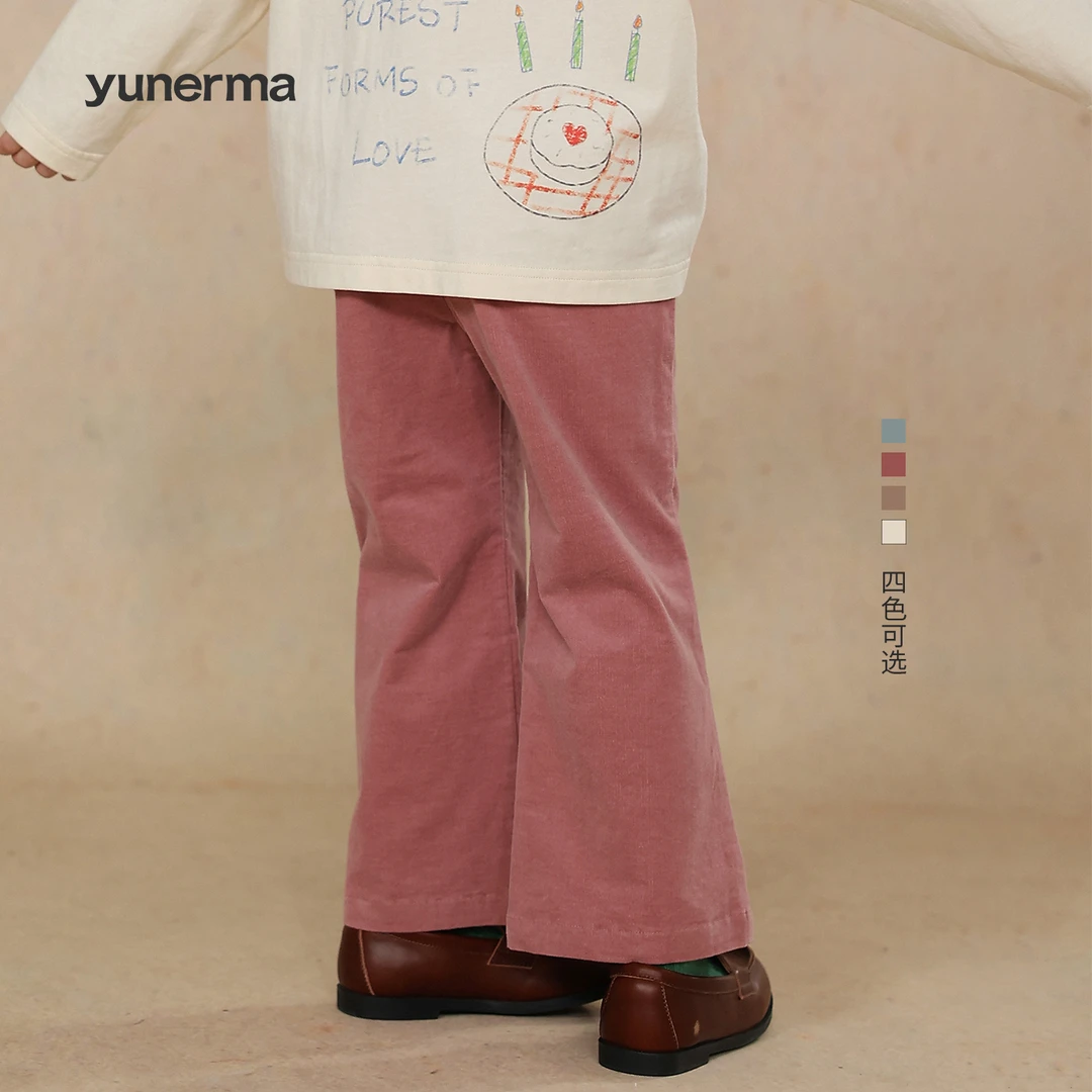 宝宝幼儿园薄款灯芯绒直筒休闲裤允儿妈女童春夏百搭微喇裤裤子潮