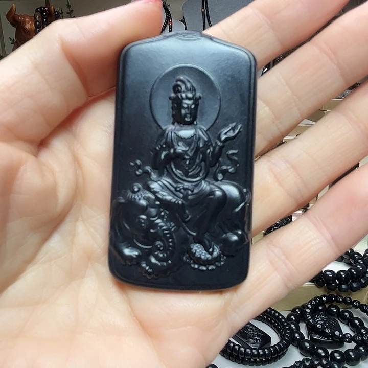 辉***和田玉（墨玉）未镶嵌颈饰普贤