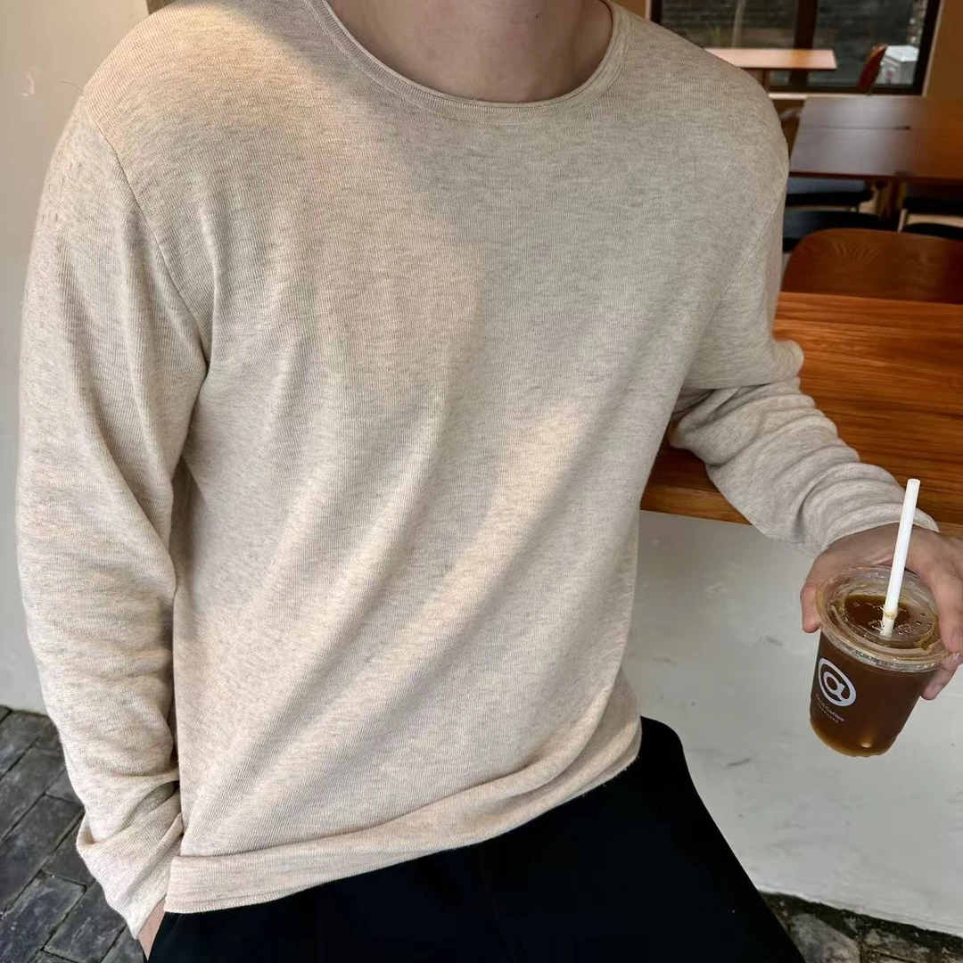 GLOWELL 贵气老钱风羊毛打底秋冬百搭老钱舒适亲肤打底长袖T针织