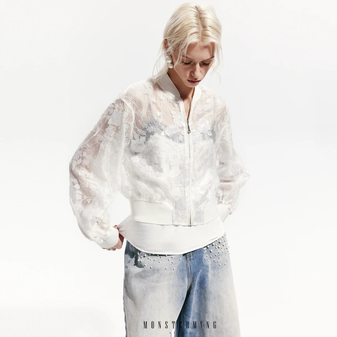 【MONSTERMING】重工珠片蕾丝外套