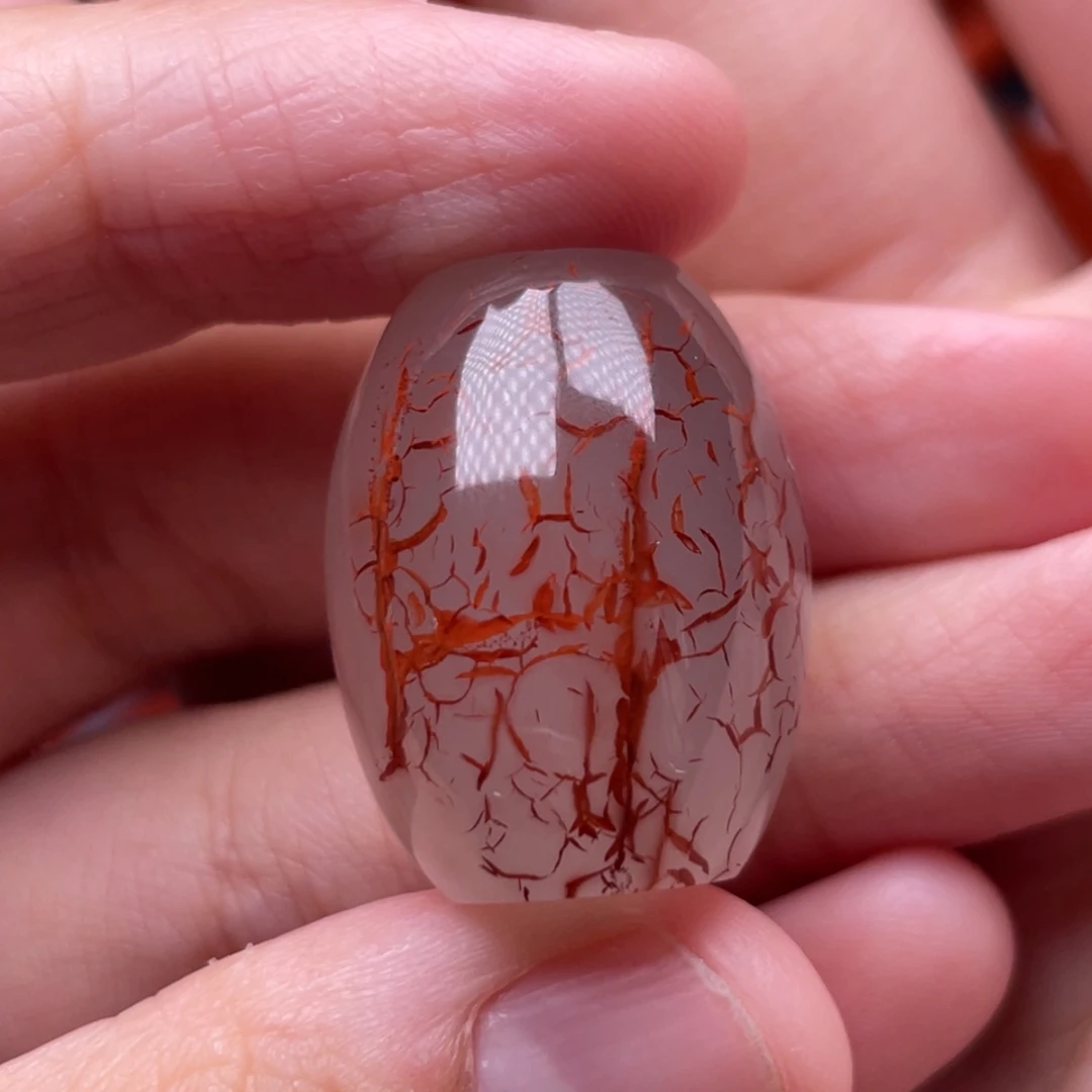 南红玛瑙未镶嵌珠宝奇石桶珠吊坠