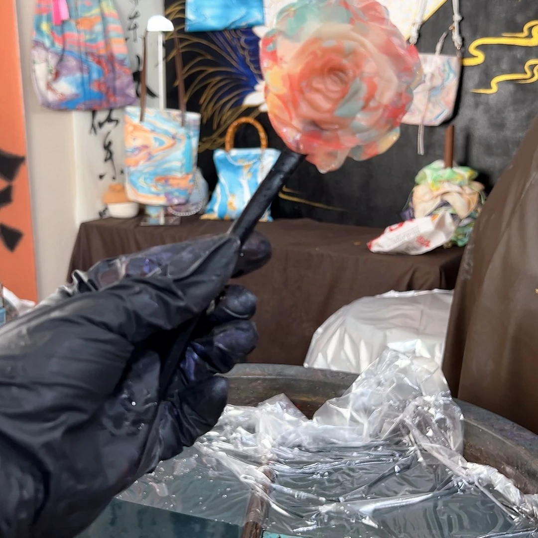 601发簪手作粉彩琉璃