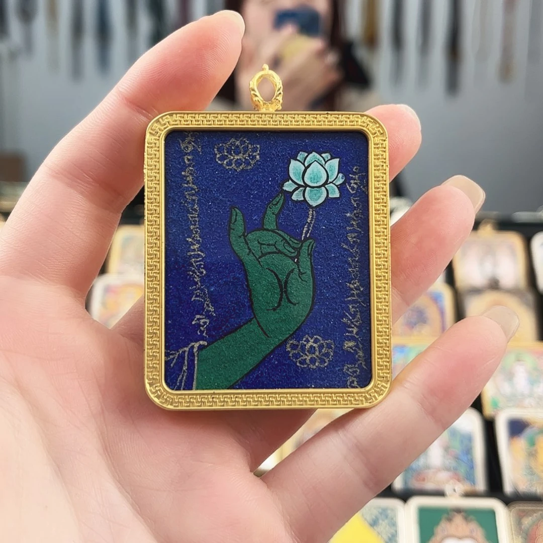 吊坠绿度法器粗旷 纯手绘