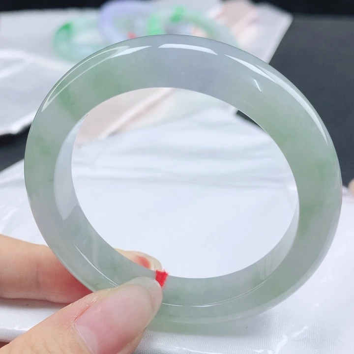 翡翠未镶嵌手镯缅甸51.6冰春彩正圈