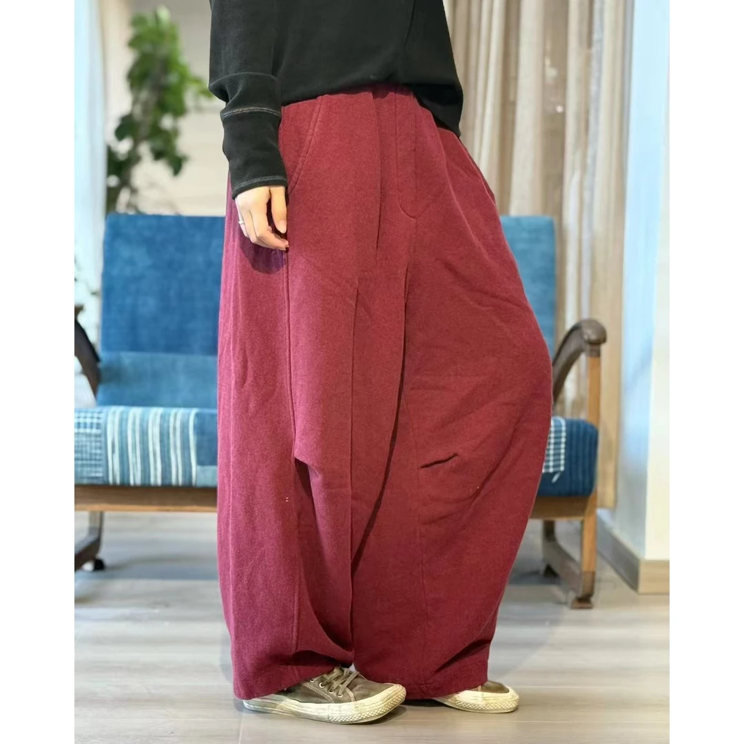 忆古朴拙双面绒彩棉休闲卫裤250902