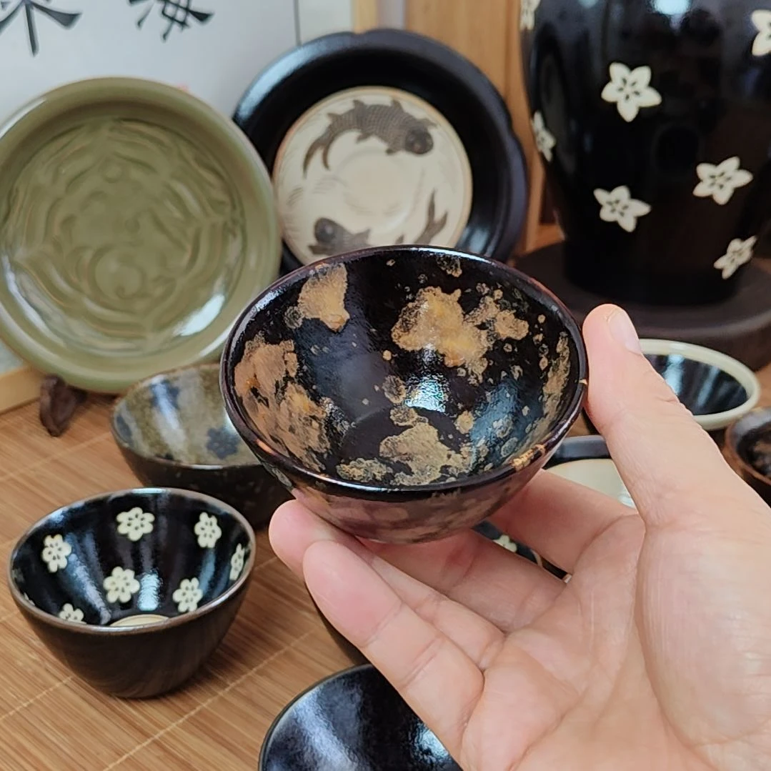 吉州窑原矿手工柴窑柴烧玳瑁釉盏（福利品）