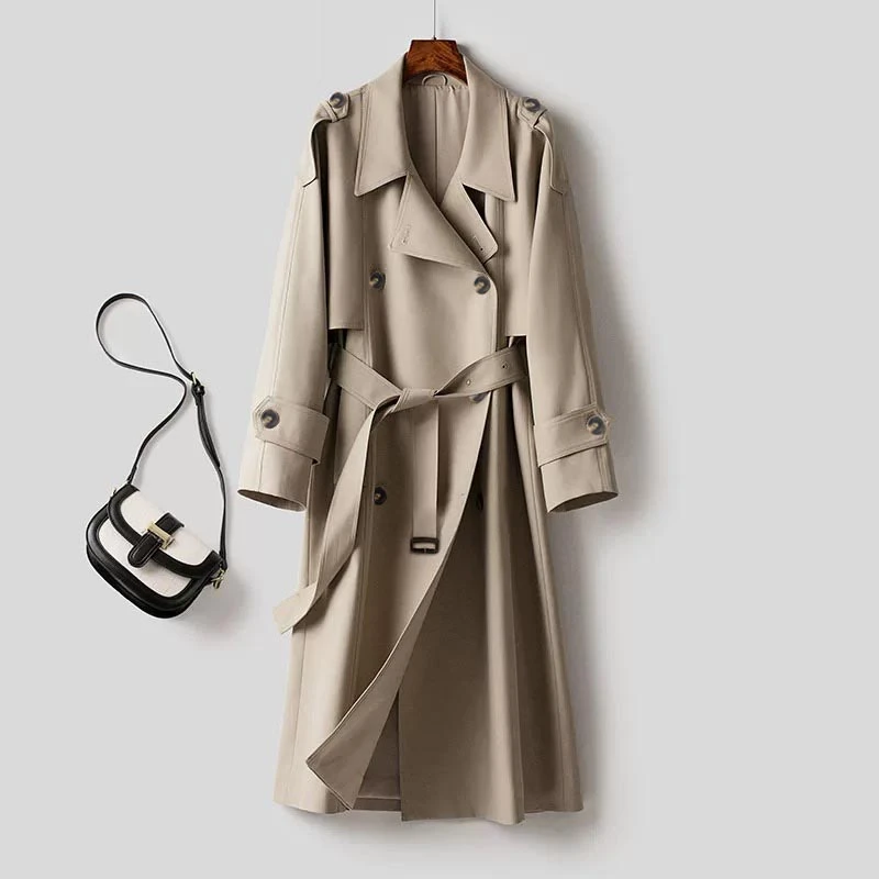 新款气质网红高级感老钱风英伦风小个子中长款风衣外套春秋季1093