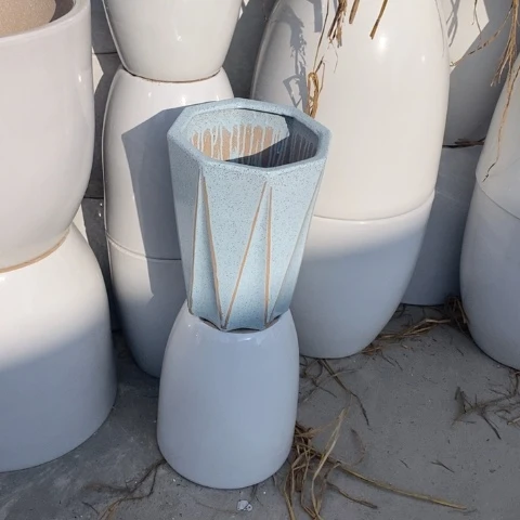 低腰浅蓝色大理石八方中 口25/33