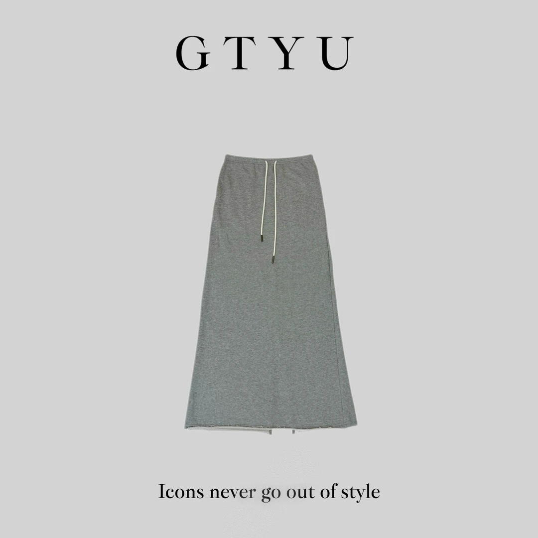『GTYU』2025夏季新款83%棉慵懒简约松弛高级感显瘦半身长裙