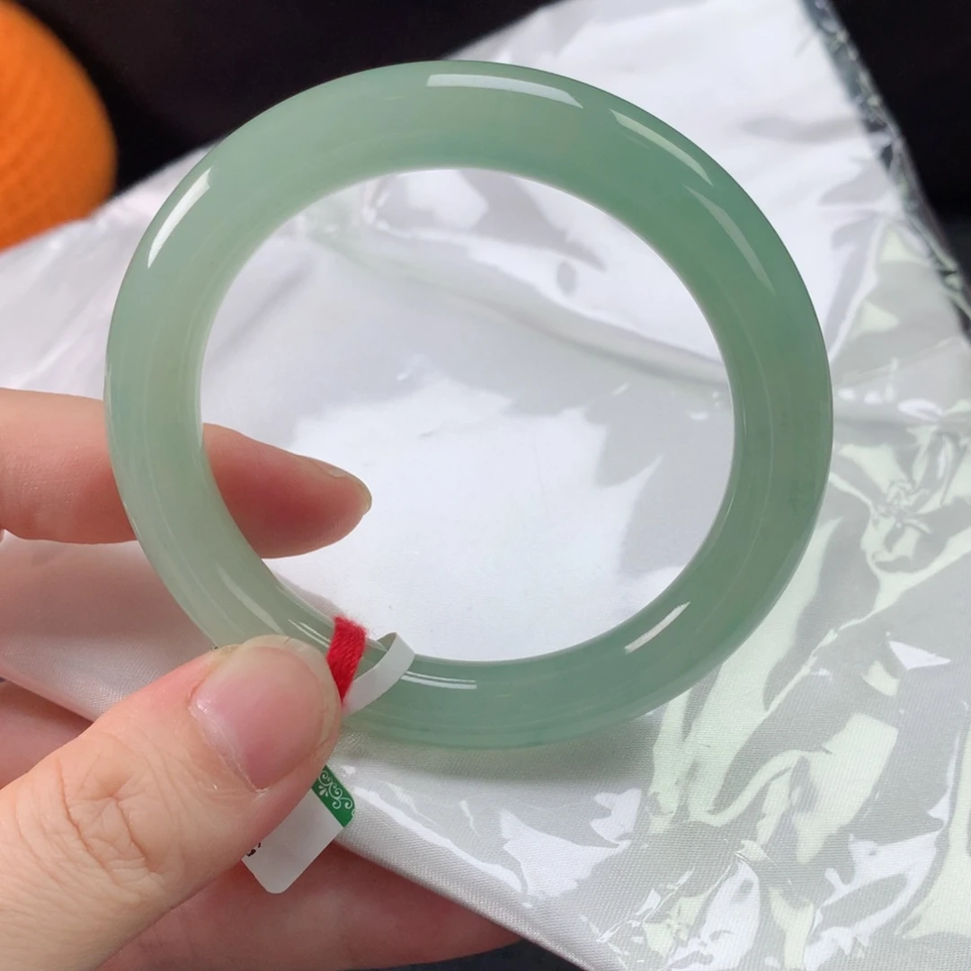 未镶嵌手镯翡翠思***°缅甸天然翡翠手镯54圈口