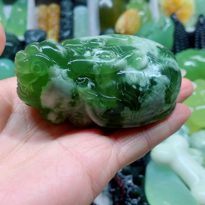 蛇纹石玉未镶嵌手把件