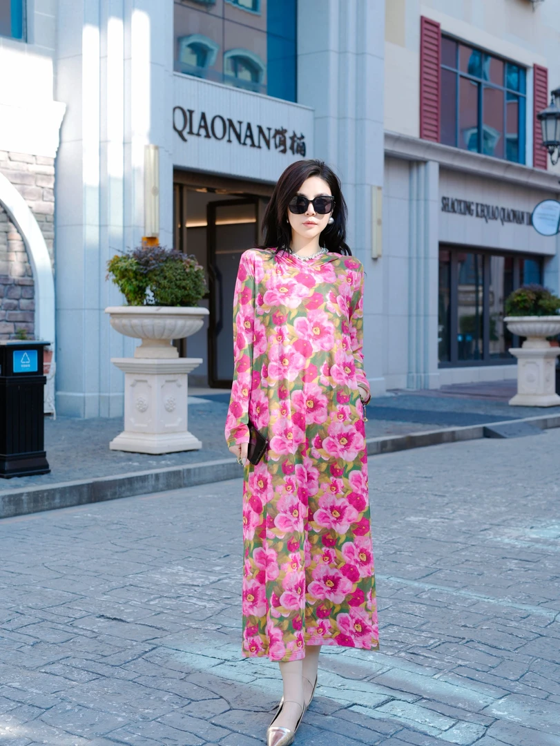 HZHJ原创设计师款"花花世界"带帽连衣裙高级气质洋气1485