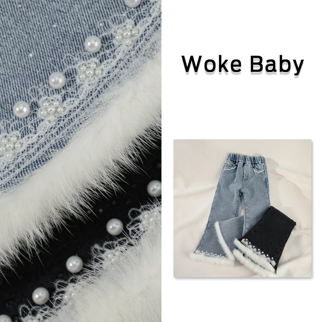 加绒一体绒女童秋冬季裤子时尚洋气儿童汉服百搭长裤 V10245