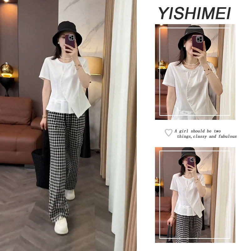 今年流行一整套2025年夏季新款爆款不规则上衣波点休闲裤两件套