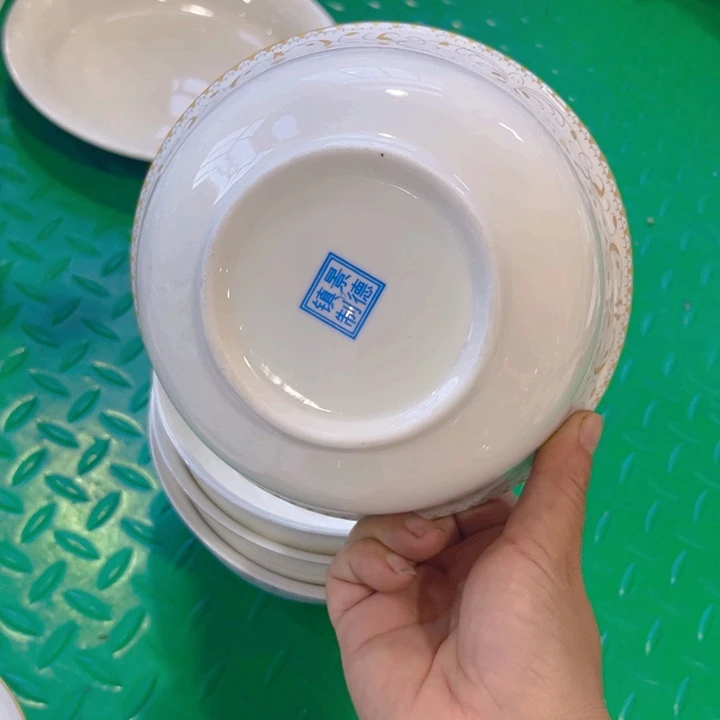 瓷片六寸面碗四个微瑕