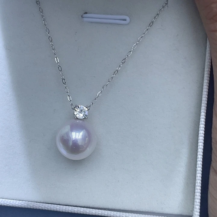 淡水珍珠银S925镶嵌吊坠(赠链)