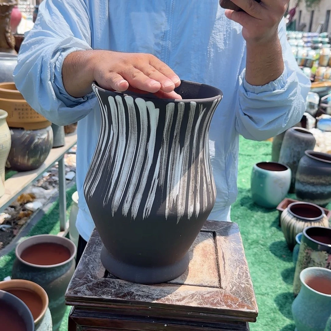 紫砂花盆王嫂花盆0627-556高30口20