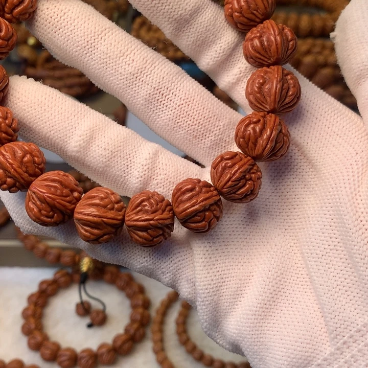 禅***⁷桃核手串秦岭龙纹