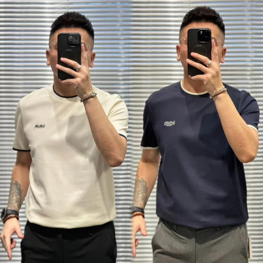 111381欧货夏季轻奢简约圆领百搭男士T恤