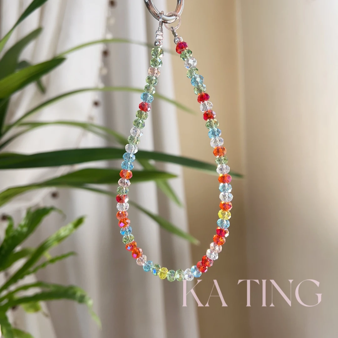 新款挂脖手腕款斜挎挂绳卡庭手机挂件 /尤米饰品原创设计链   314