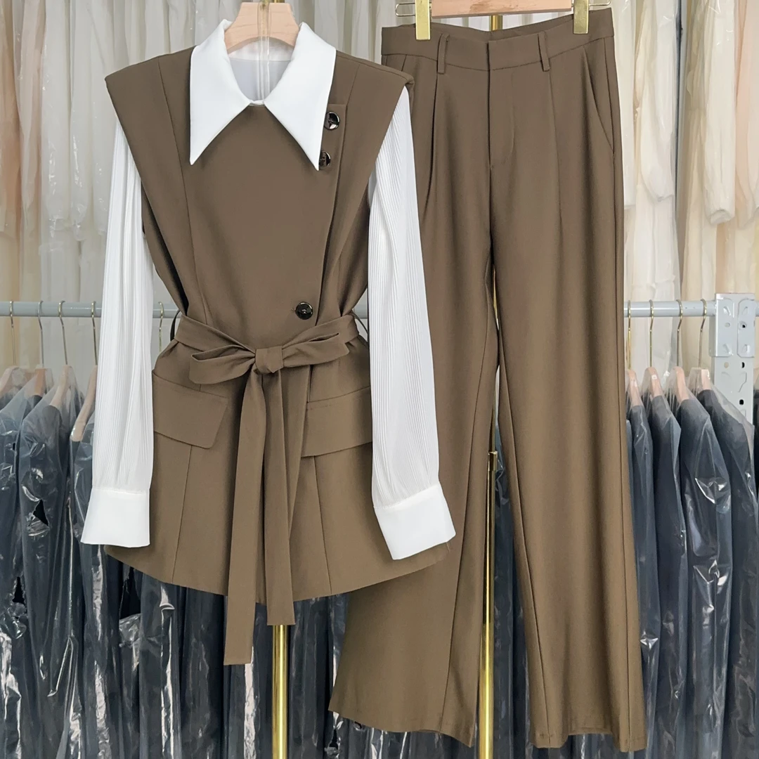 现货【RG3433】2025年新款时尚轻奢气质简约百搭减龄显瘦休闲套装