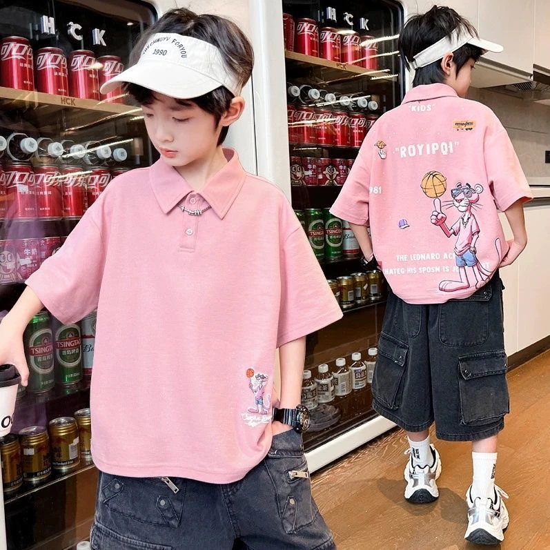 男童夏装短袖T恤2025新款夏季POLO衫中大儿童男孩夏款上衣酷帅潮t