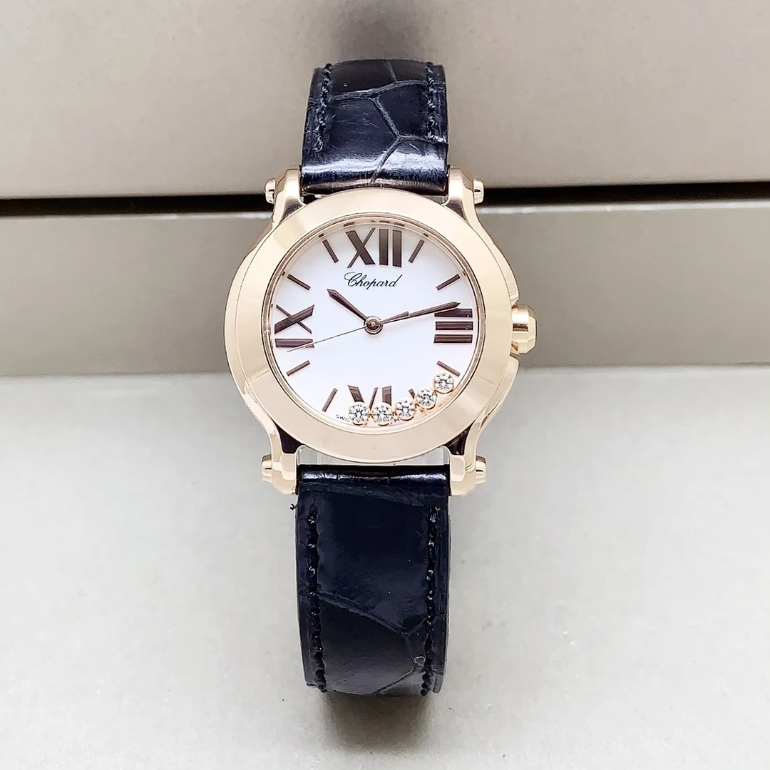 99新 Chopard/萧邦 快乐钻/30mm/原盒/18k金/石英/气质优雅女表