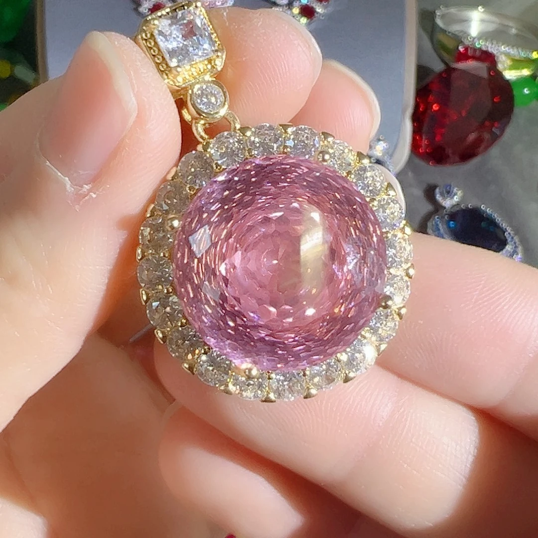 花岗石钨合金红色蓝色吊坠