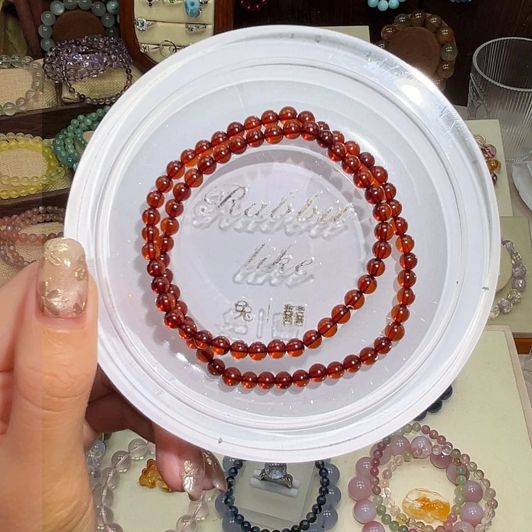 水晶手串未镶嵌w****w4m血珀