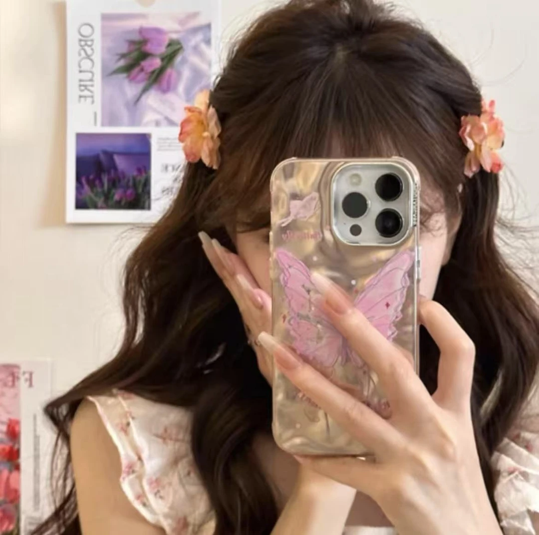 干枯玫瑰花朵小抓夹森系百搭气质发夹女后脑勺超仙盘发鲨鱼夹发饰