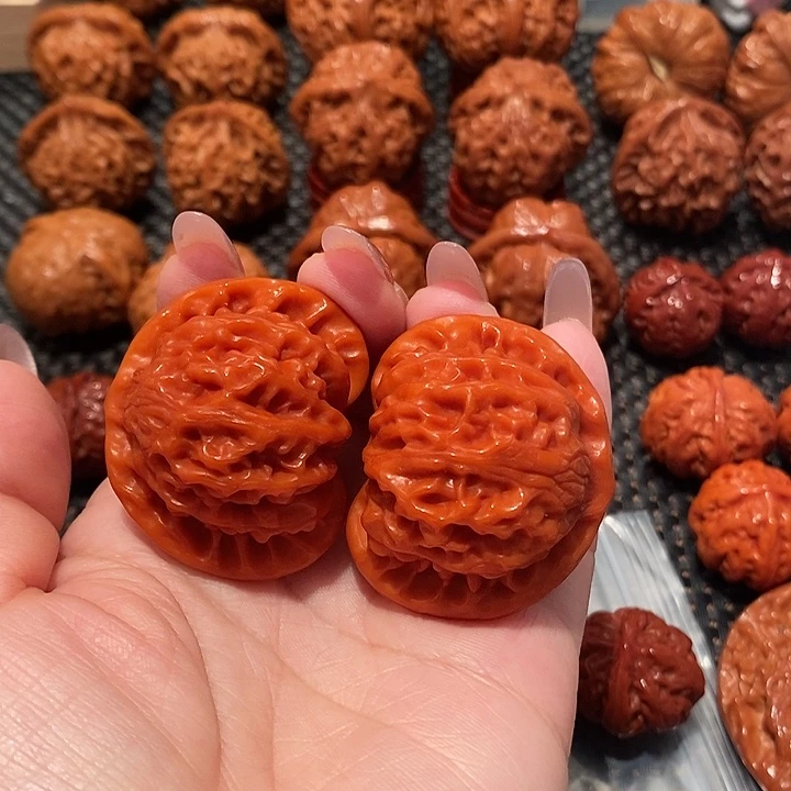 文玩核桃吊坠42桃心宫灯0693