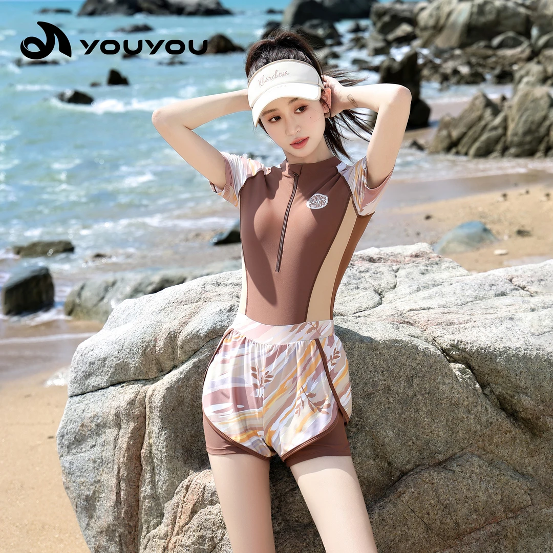 15152泳衣女新款保守连体女士成人泳装遮肉显瘦微胖女孩女款泳装