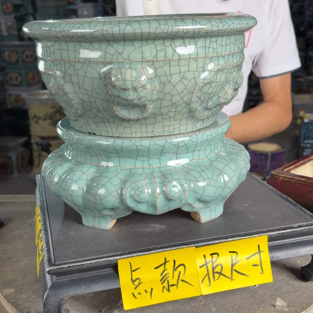 一风堂石湾花盆 内19*11，高22