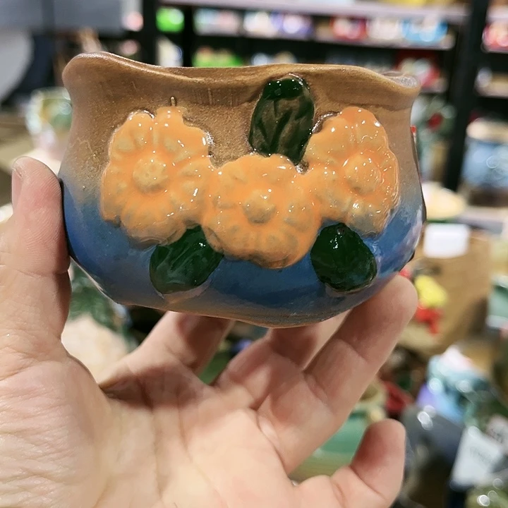 瓷片花盆多肉植物艺术品