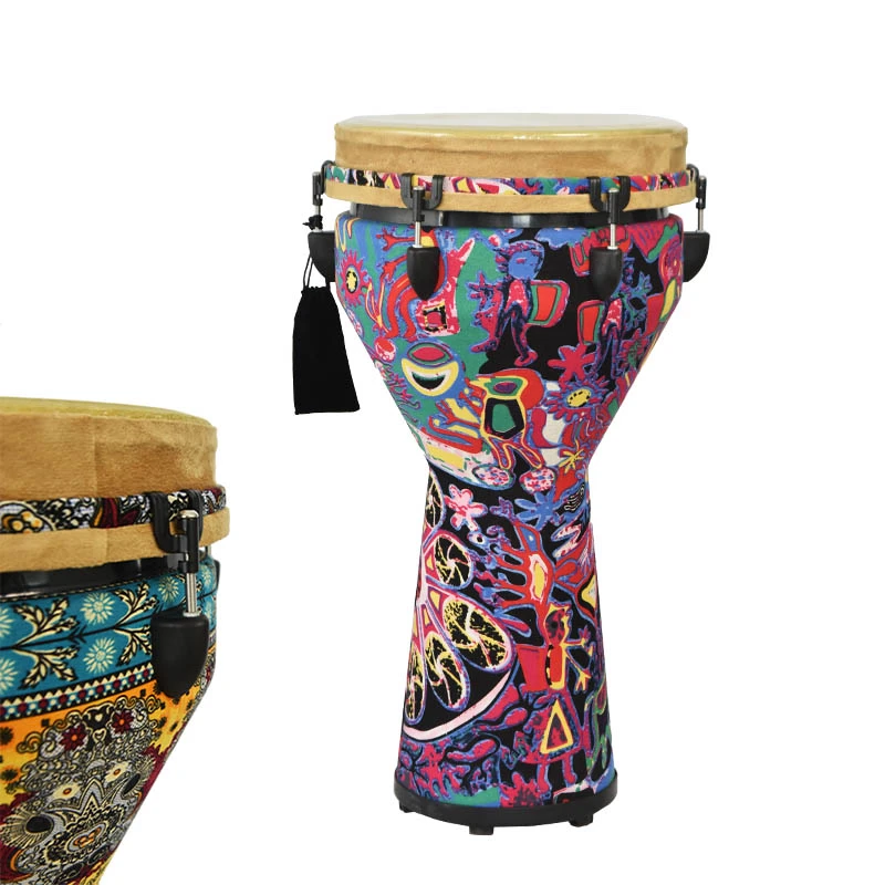 环保木非洲鼓可调音10寸/12寸含纤维兽皮金丝鼓面整木可调音