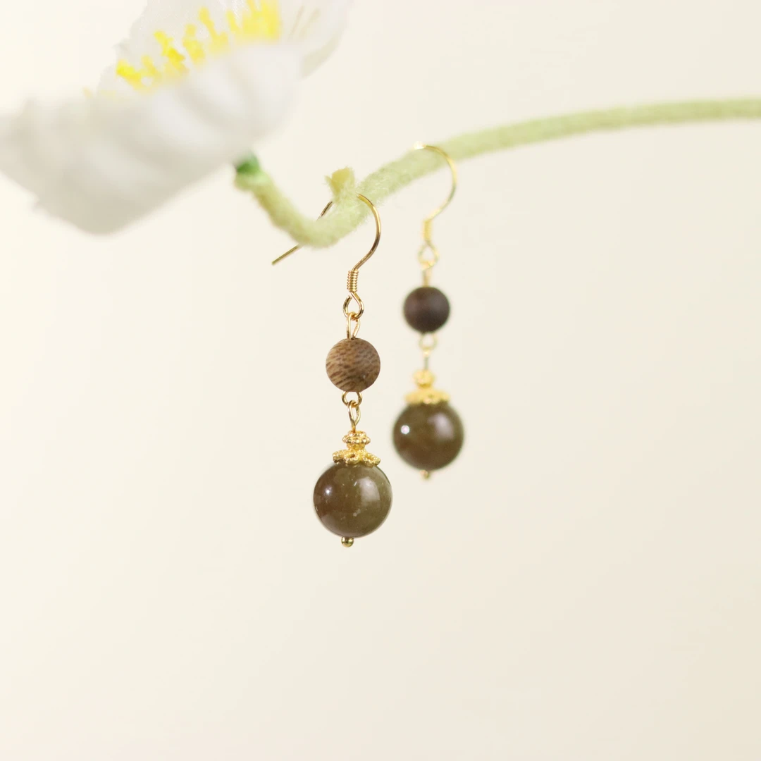 沉香ZC10A18772[原创]沉香糖玉耳饰（多样性发货)